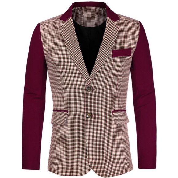 Lars Amadeus Men's Plaid Pattern Button
Down Slim Fit Casual Jacket Blazer new - Picture 2 of 8